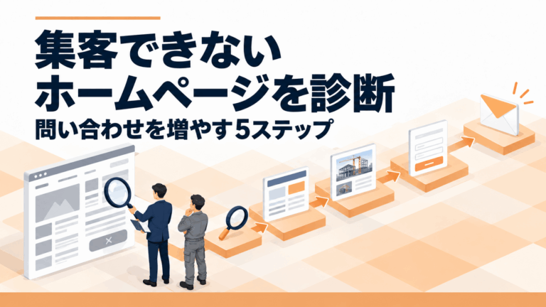 【プロが診断】建設業ホームページで集客できないサイトの共通点｜問い合わせを増やす5ステップ
