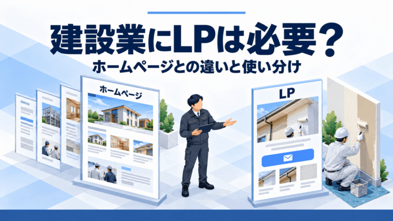 建設業にLPは必要？ホームページとの違いと使い分けをリフォーム・塗装の事例で解説