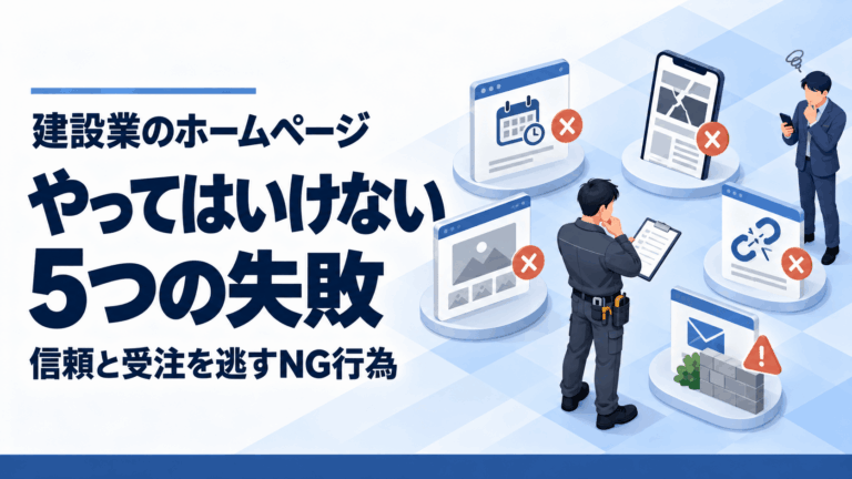 建設業のホームページでやってはいけない5つの失敗｜信頼を失い受注を逃すNG行為
